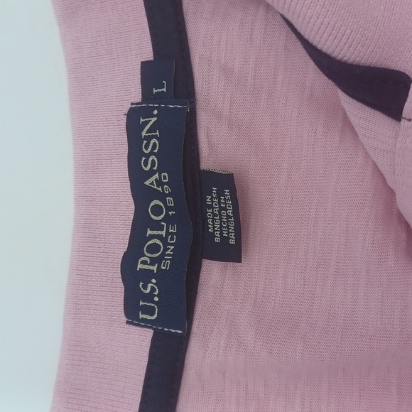 U.S Polo Assn. Pink Polo 3 Button short Sleeve Shirt Men's SZ L Preppy - Picture 5 of 7